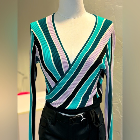 Wildfox Vivid Stripes Emma Sweater Wrap - Picture 2 of 2